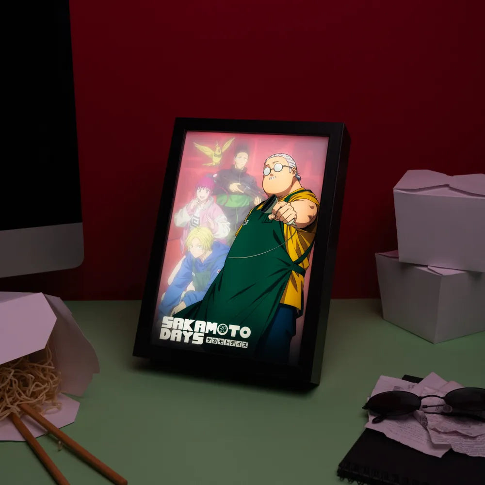 Quadro LED (Sakamoto Days) Manga Poster Stampa Lamina decorativa Illuminata per cameretta ragazza, stanza bambine/Decorazione Ufficiale Gadget da parete o tavolo Incorniciata