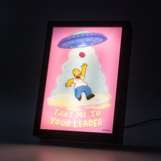 Quadro Led i Simpson (Homer) Poster Stampa Lamina decorativa Illuminata per cameretta ragazza, stanza bambine/Decorazione The Simpsons Ufficiale Gadget da parete Incorniciata