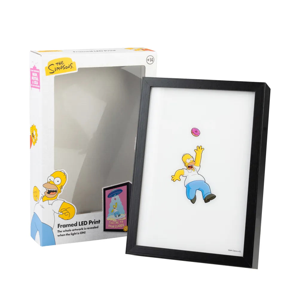 Quadro Led i Simpson (Homer) Poster Stampa Lamina decorativa Illuminata per cameretta ragazza, stanza bambine/Decorazione The Simpsons Ufficiale Gadget da parete Incorniciata