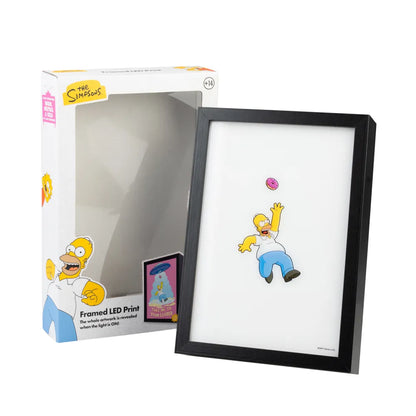 Quadro Led i Simpson (Homer) Poster Stampa Lamina decorativa Illuminata per cameretta ragazza, stanza bambine/Decorazione The Simpsons Ufficiale Gadget da parete Incorniciata