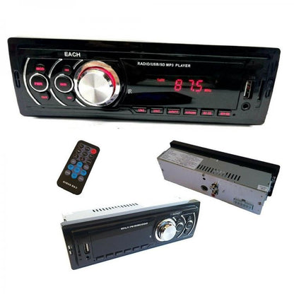 AUTORADIO 250W STEREO AUTO FM LETTORE MP3 1 DIN INGRESSO AUX USB SD CAMPER EA625