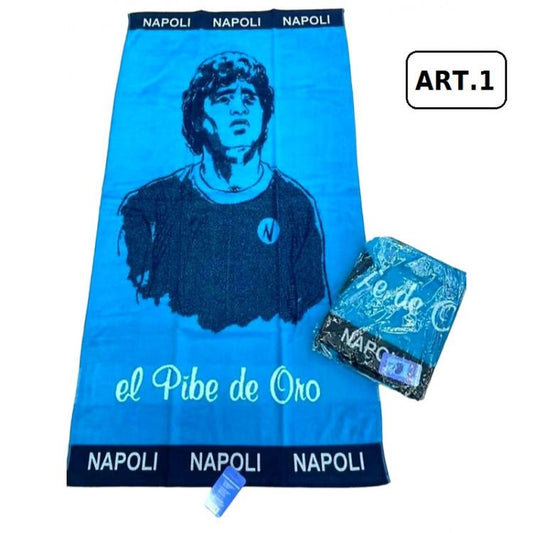 Telo Mare Napoli Maradona Pibe De Oro Coprilettino Asciugamano Spiaggia Palestra