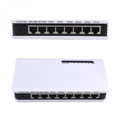 Switch Poe Di Rete 6 Porte Rj45 Lan Ethernet 10/100Mbps Videosorveglianza Ip Cam