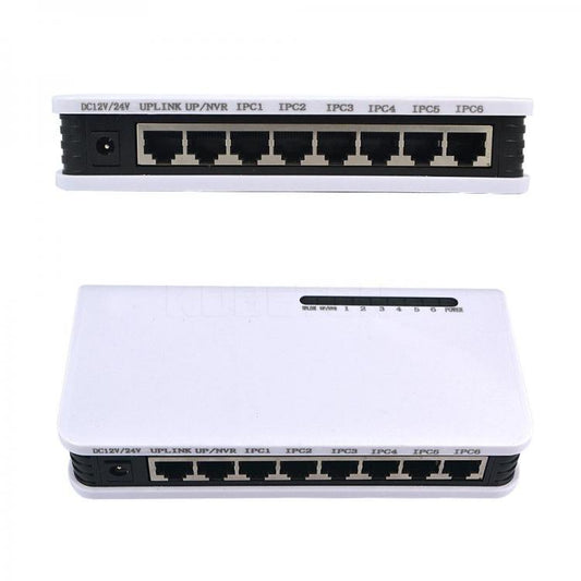 Switch Poe Di Rete 6 Porte Rj45 Lan Ethernet 10/100Mbps Videosorveglianza Ip Cam