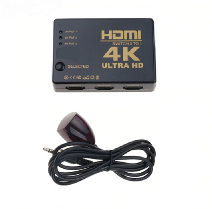 Switch Hdmi 3 Porte 4K Ultra Hd Telecomando Infrarossi Splitter Cavo Ps4 Tv Dvd