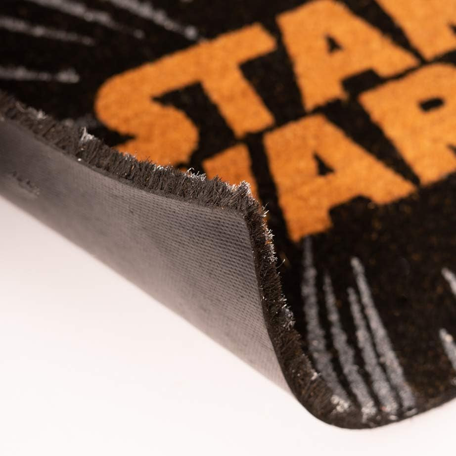 Zerbino Star Wars (Logo) Nero Tappeto per Ingresso Esterno o Interno Cameretta Bagno Antiscivolo 40X60 cm