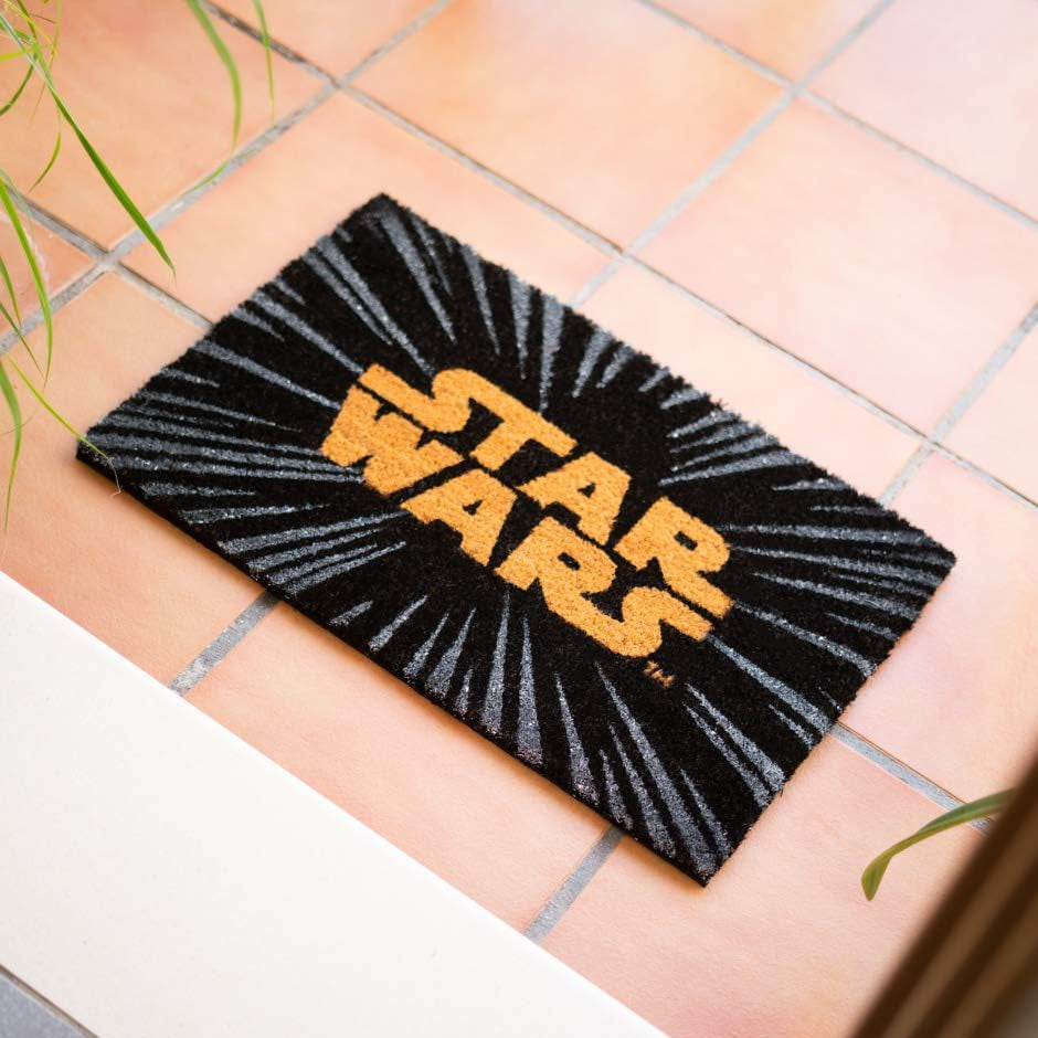 Zerbino Star Wars (Logo) Nero Tappeto per Ingresso Esterno o Interno Cameretta Bagno Antiscivolo 40X60 cm