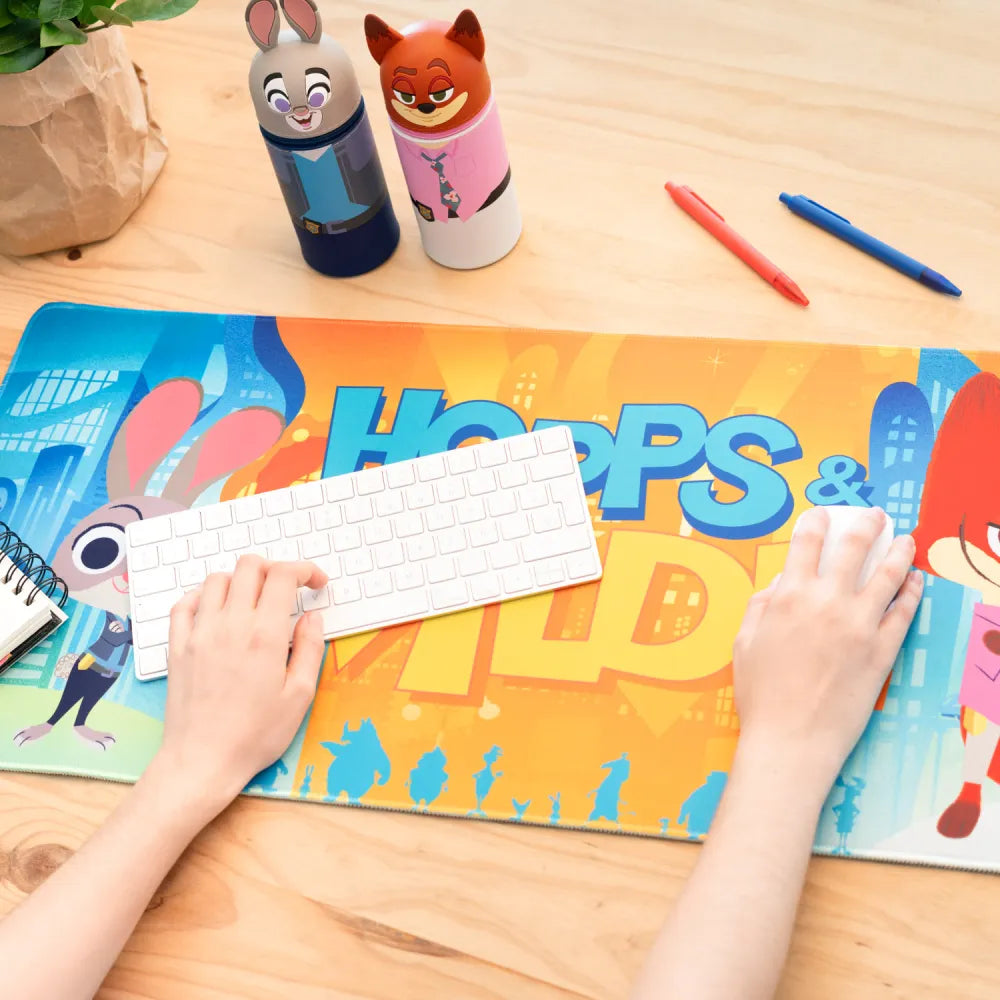 Disney - Zootropolis 2 (Hopps & Wilde) Tappetino per Tastiera e Mouse Pad Pc Gaming Deskmat Grande XXL 80x35cm