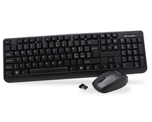 Techmade Kit Tastiera + Mouse Wireless Black Pc Computer Pkf-518+Pmf-446 Nero