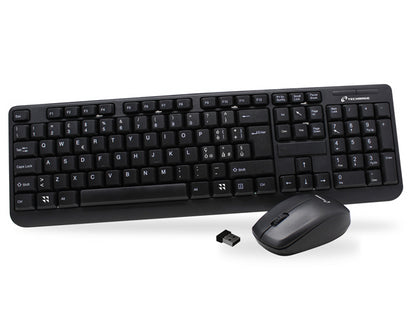 Techmade Kit Tastiera + Mouse Wireless Pkf-518+Pmf-446 Black Pc Computer Nero