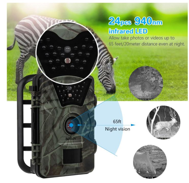 Fototrappola Mimetica Videocamera Spia Telecamera Caccia 24 Led Infrarosso Ip66