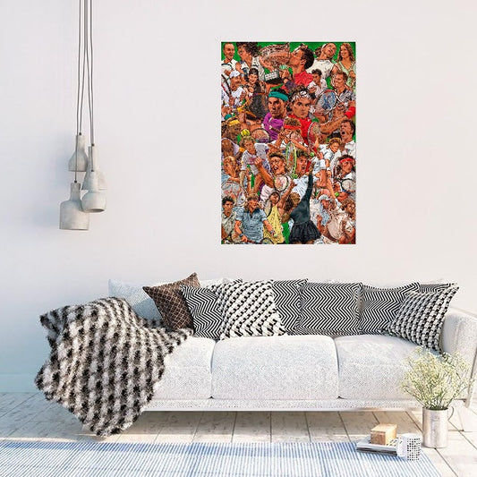 Maxi Poster (Tennisti Leggendari) Gadget Tennis 91x61 cm Incorniciabile da Muro Ufficio Bar