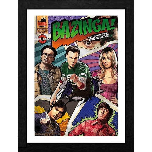 BING BANG THEORY FRAMED PRINT CORNICE BAZINGA 30 X 40cm QUADRO SERIE TV POSTER
