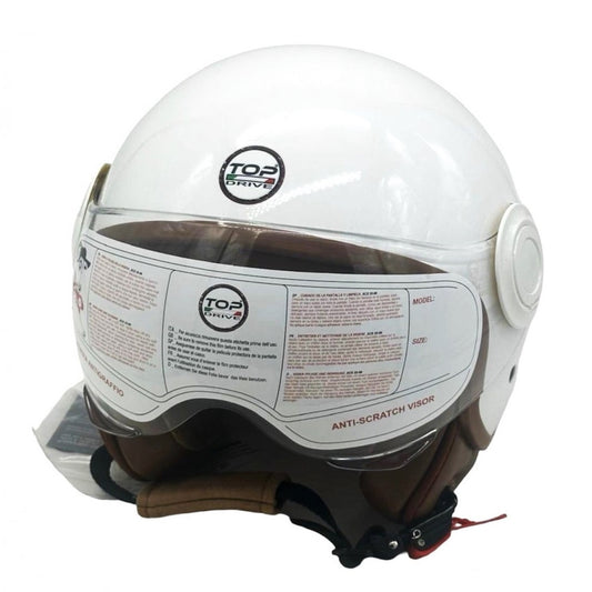 CASCO JET SIRIO SHINE MOTO SCOOTER OMOLOGATO ECE VISIERA REMOVIBILE (BIANCO tg.S)