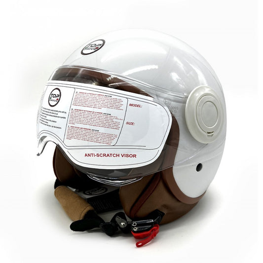 CASCO JET SIRIO SHINE MOTO SCOOTER OMOLOGATO ECE VISIERA REMOVIBILE (BIANCO tg.S)
