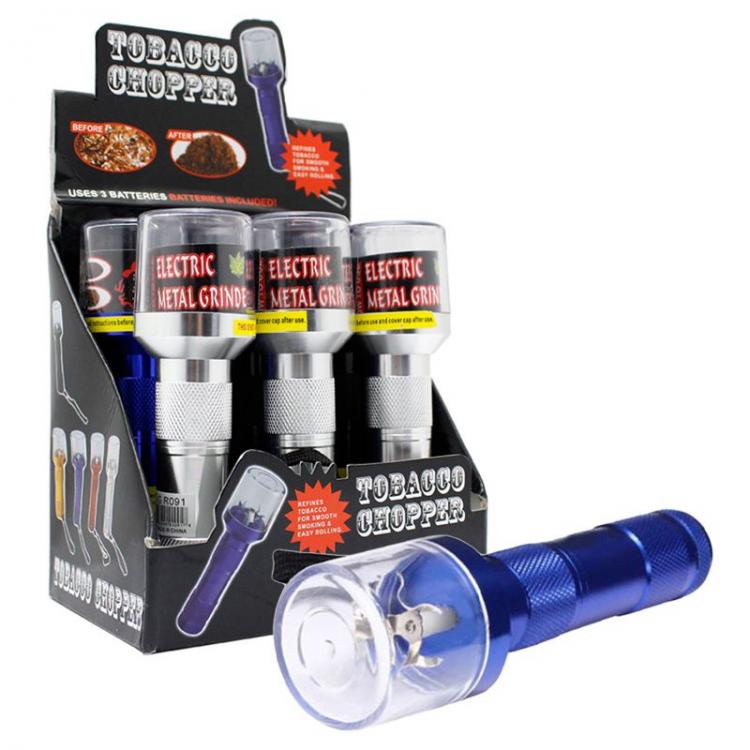 Grinder Elettrico Alluminio Tritatabacco Trincia Trita Erba Tabacco Torcia Erbe