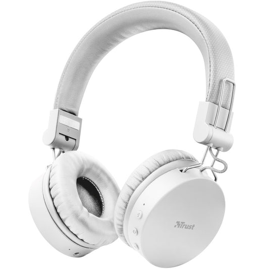 Trust Tones Cuffie Bluetooth Senza Fili Wireless Pieghevoli Smartphone Pc Bianca