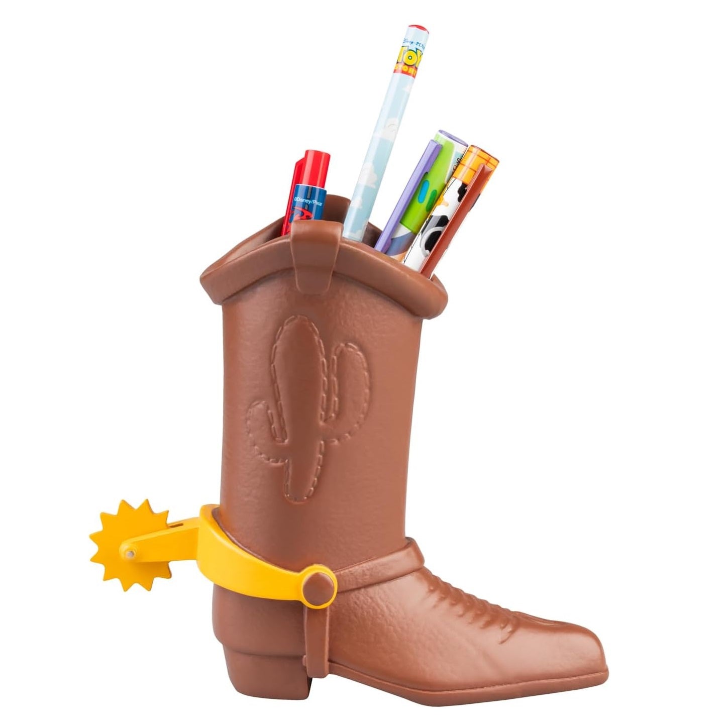 Portapenne - Disney Pixar (Toy Story) Stivale di Woody + Set Cancelleria Porta Penne Matite Ufficiale 18 x 16,3 x 8,5 cm