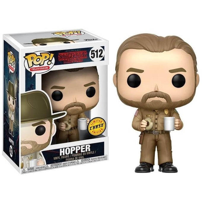 Funko Pop ! Television Stranger Things -(512) Hopper (Chase) Figure Vinyl 9Cm