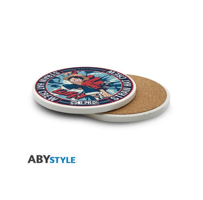 Abystyle - ONE PIECE - Sottobicchiere Ceramic Coasters - Luffy - Straw Hat Crew