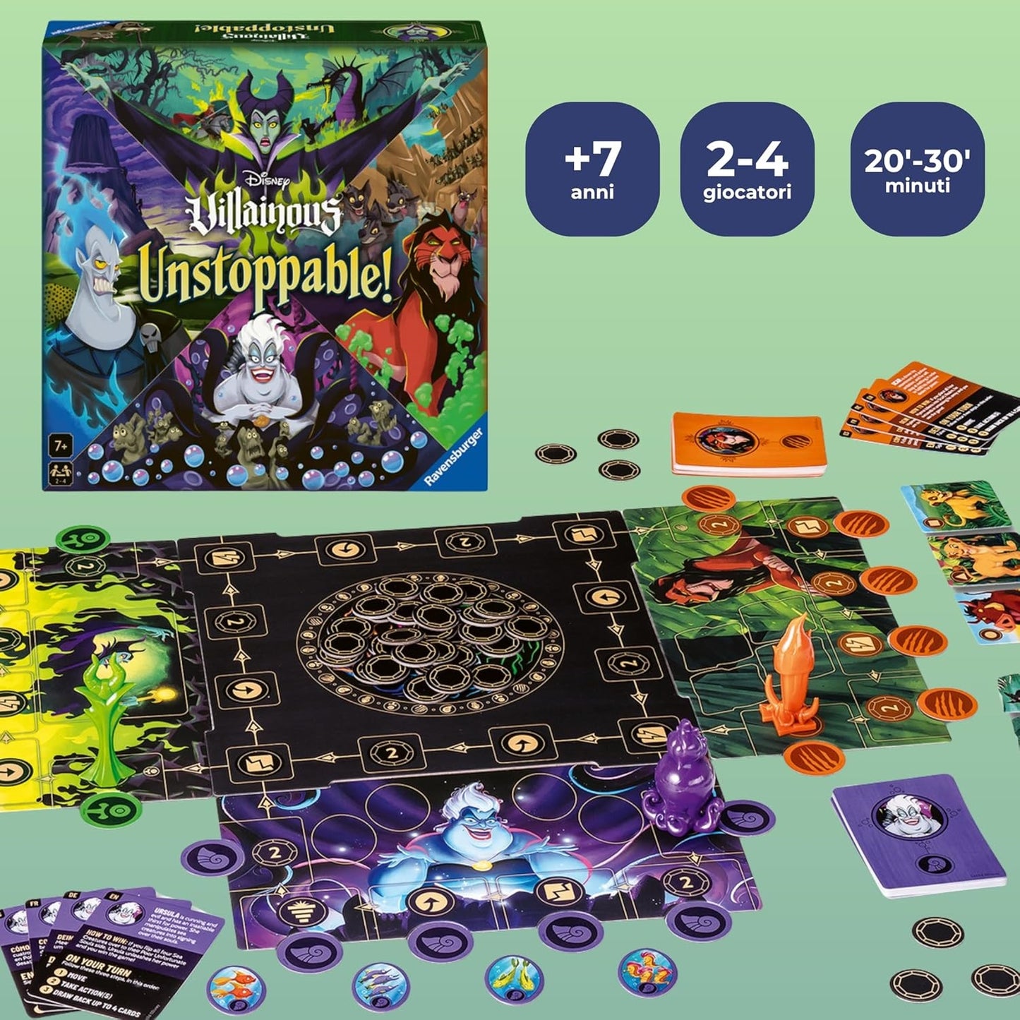 Ravensburger -Gioco da Tavolo Disney Villainous: Unstoppable 2-4 Giocatori