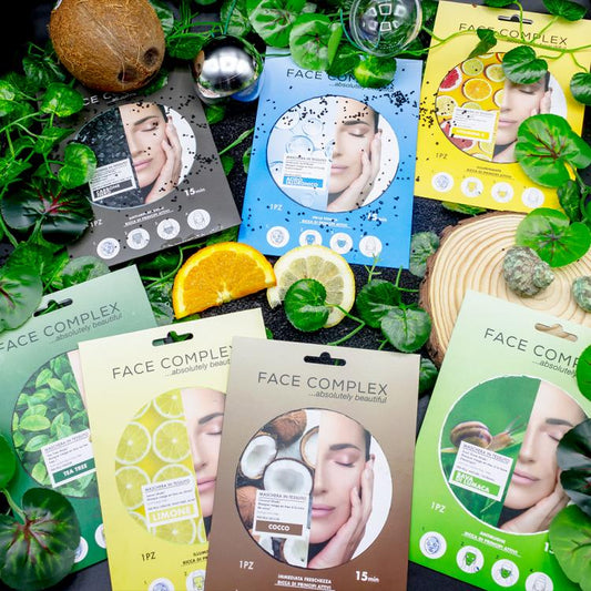 Face Complex 8Pz Maschera In Tessuto Viso Acido Ialuronico Collagene Limone Bava