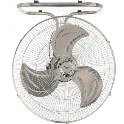 Ventilatore 3In1 A Piantana Tavolo Parete Acciaio Cromato Base Tonda 60W Ø 52Cm