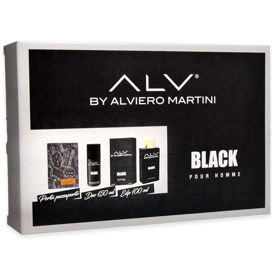 Alviero Martini Cofanetto Black Eau de parfum 100ml +Deodorante+ Portapassaporto