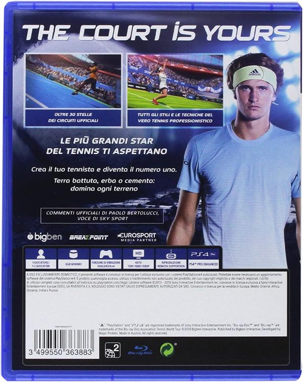 Tennis World Tour Videogioco Ps4 Gioco Playstation 4 2018 Multilingue Italiano