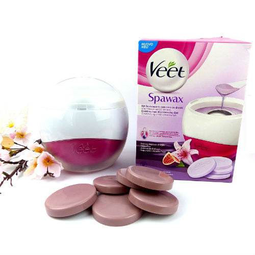 Veet Spawax - Kit Scaldacera + Cera In Dischi Rimuove Peli Senza Strisce Ceretta