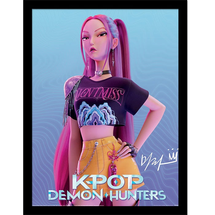 KPop Demon Hunters Mira Framed Cornice Quadro Collector Print 30x40cm