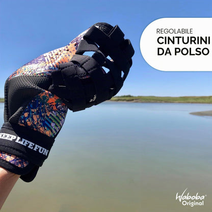 Waboba Catch Water Glove - Guanto per Palla da acqua ambidestro + Pallina Original Skips on Water Bouncing Ball che rimbalza sull’acqua, Giocattolo acquatico ad alte prestazioni