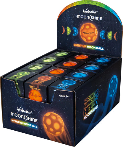 Waboba Pallina Moon Ball Moonshine Light Up Glow In The Dark Rimbalzante - Blue- Light Up Moon Ball Led Hyper Bouncy - Extra Bounce Land Ball (Copia)