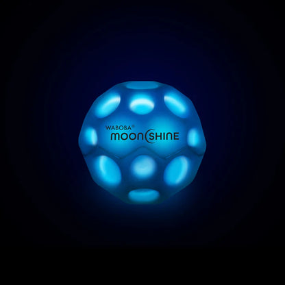 Waboba Pallina Moon Ball Moonshine Light Up Glow In The Dark Rimbalzante - Blue- Light Up Moon Ball Led Hyper Bouncy - Extra Bounce Land Ball (Copia)