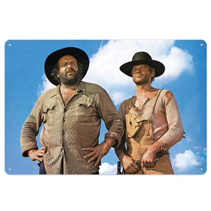 Targa In Metallo Bud Spencer & Terence Hill Tin Sign Blue Sky 20 x 30 cm Movie