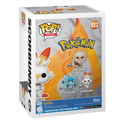 Funko Pop ! Games Pokemon (922) - Scorbunny Vinyl Figure 9Cm Fire Raboot (Emea)