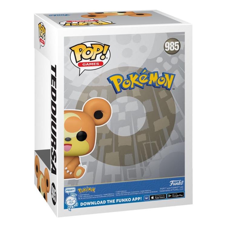 Funko Pop ! Games Pokemon  - (985) Teddiursa Vinyl Figure 9Cm (Emea) Evo Orso