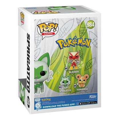 Funko Pop ! Games Pokemon  - (984) Sprigatito Vinyl Figure 9Cm (Emea) Evo Erba