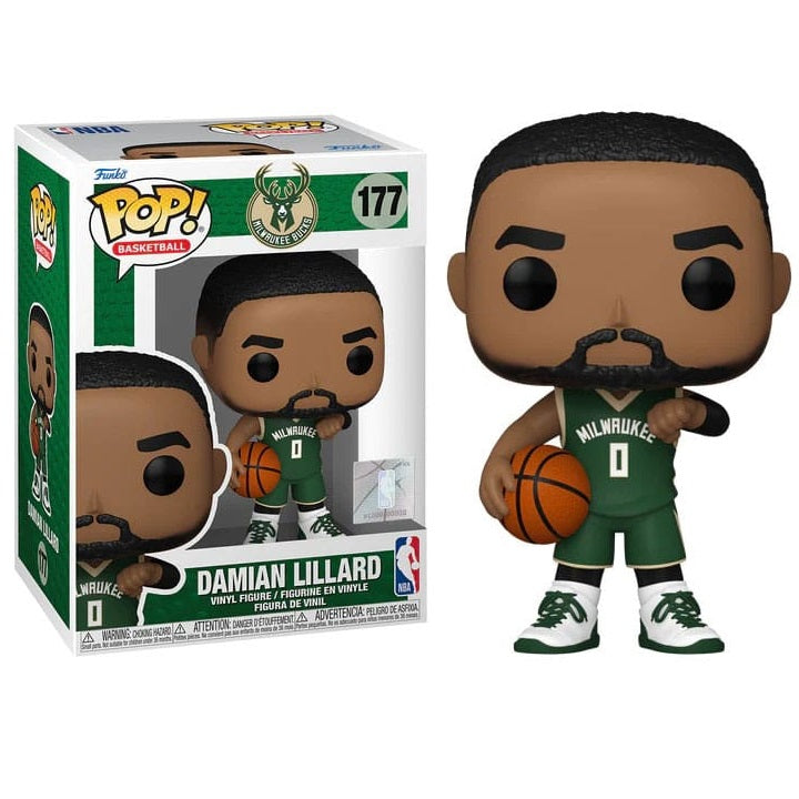 Funko Pop ! Nba Milwaukee Bucks - (177) Damian Lillard Figure 9Cm In Stock