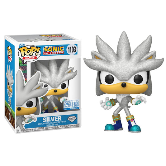 Funko Pop ! Games Sonic The Hedgehog - (1103) Silver Hedgehog Diamond EXM
