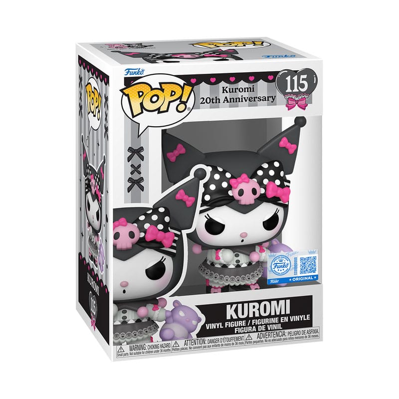 Funko Pop ! Hello Kitty Kuromi 20th - (115) Kuromi  W/ Toy Figure 9cm HK