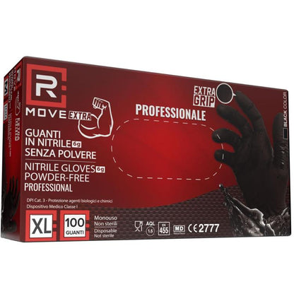 Guanti In Nitrile Monouso 100Pz Ultra Resistenti Lavoro Industria Meccanici - XL