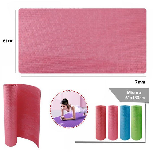 Tappetino Fitness Yoga Aerobica Tappeto Ginnastica Materassino Allenamento - 7Mm