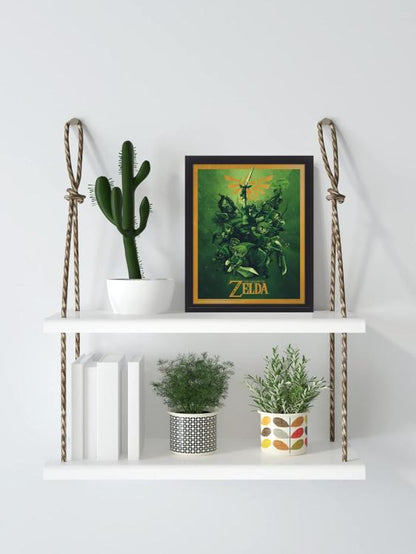 Pyramid - The Legend Of Zelda (Link) Poster 3D Lenticular Incorniciato Cornice
