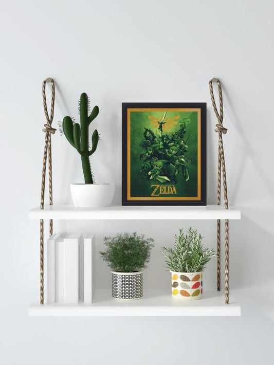 Pyramid - The Legend Of Zelda (Link) Poster 3D Lenticular Incorniciato Cornice