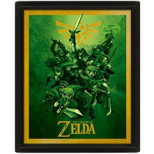 Pyramid - The Legend Of Zelda (Link) Poster 3D Lenticular Incorniciato Cornice