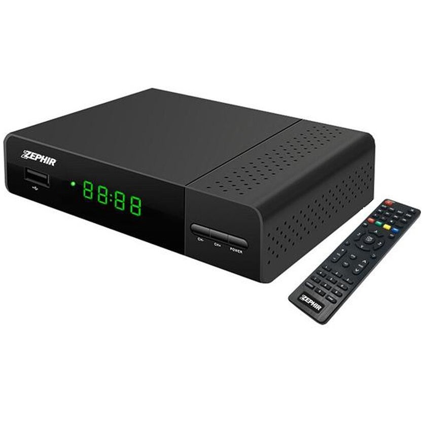Zephir Decoder Digitale Terrestre DVB-T2 HDMI Tv Full Hd Dvb-T2 H265 10 bit Nero