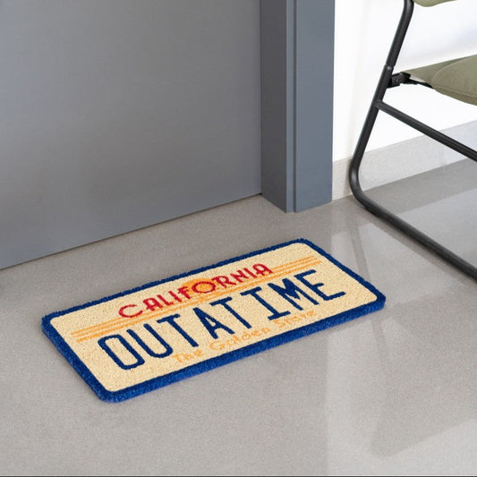 Zerbino - BACK TO THE FUTURE - Tappeto per Ingresso Esterno e Interno, Cocco Divertente e Base in In Pvc Antiscivolo per Cameretta Bagno 30X60 cm (Ritorno al Futuro)