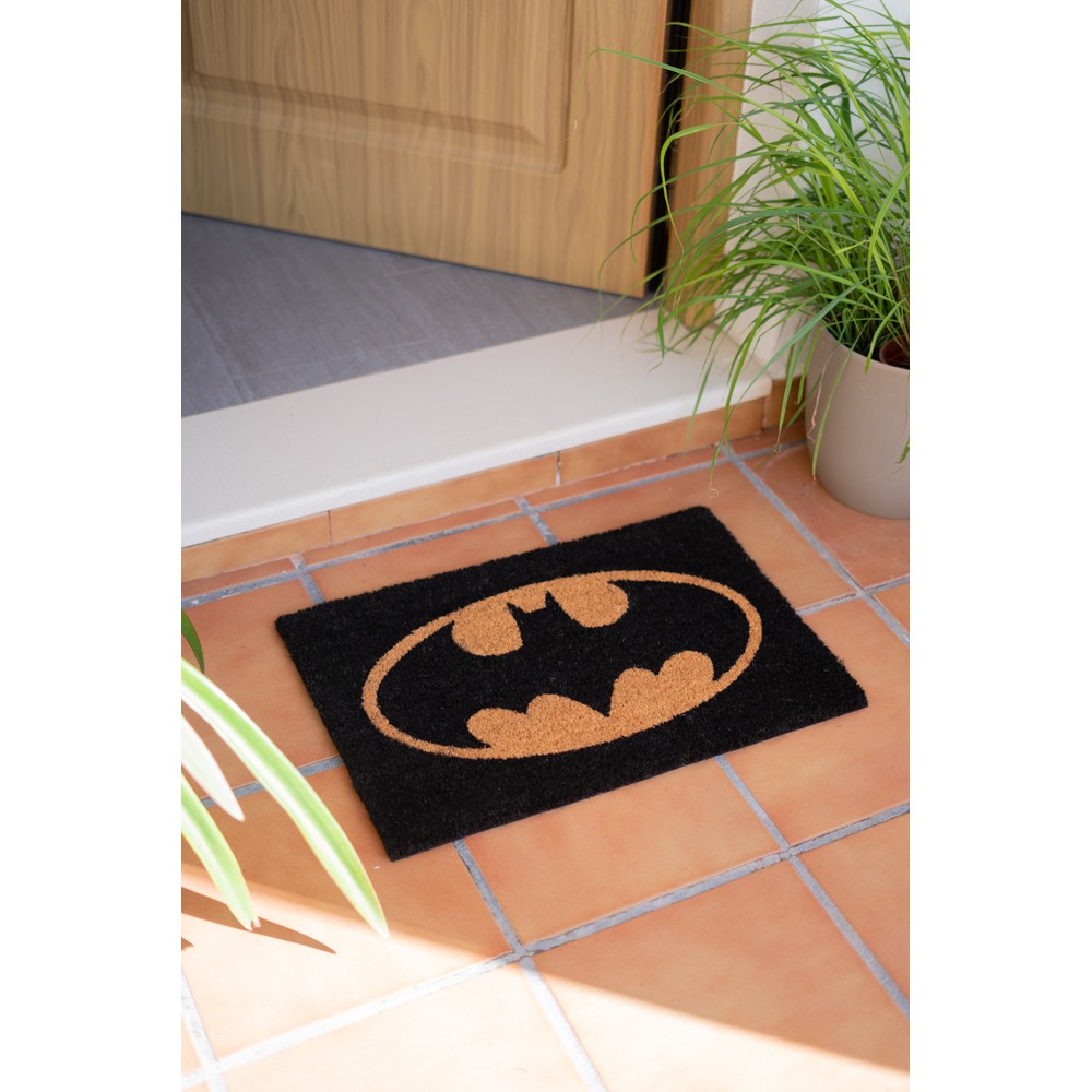 Zerbino DC Heroes (Batman) Nero Tappeto per Ingresso Esterno o Interno Cameretta Bagno Antiscivolo 40X60 cm
