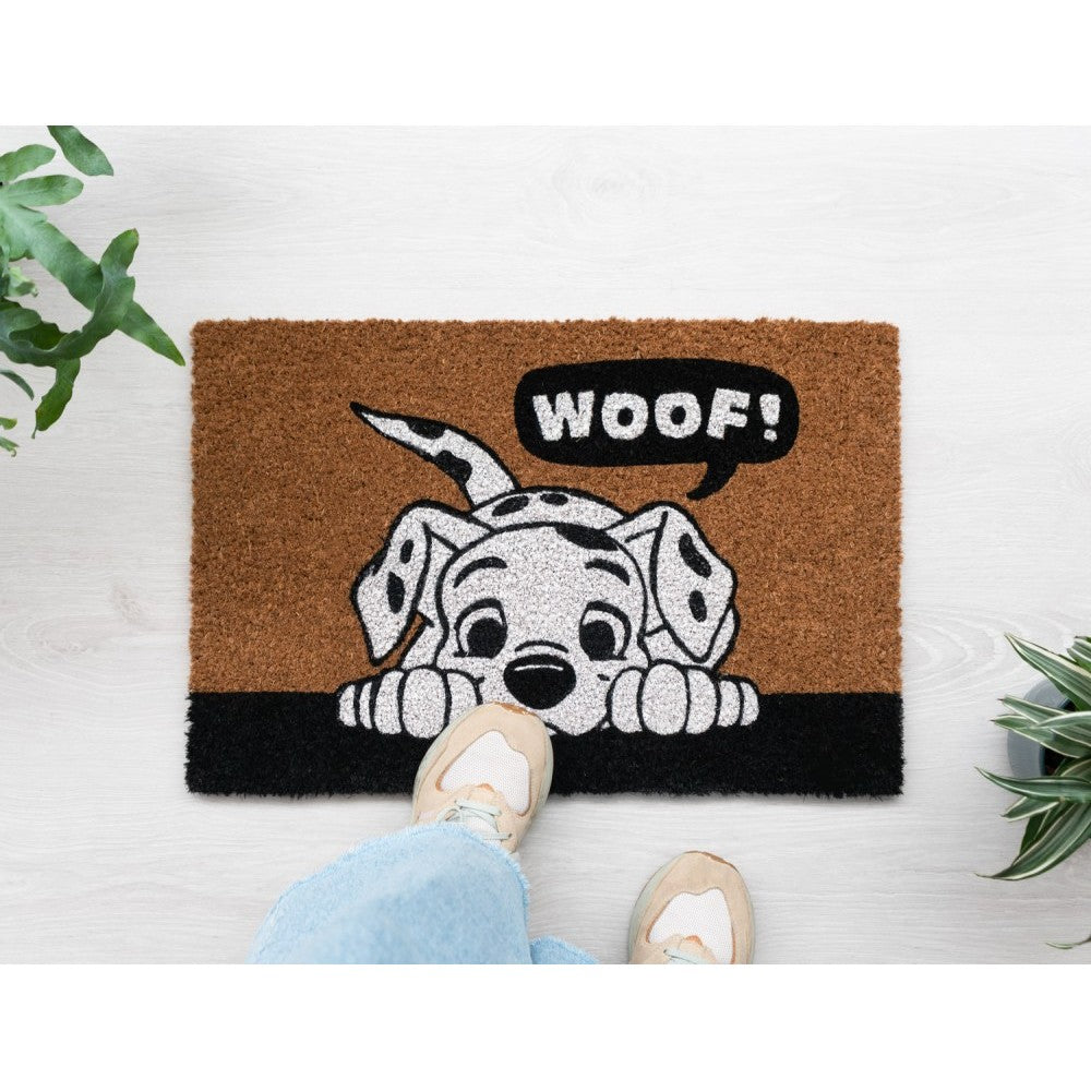 Zerbino Disney (La Carica dei 101) Cani Dalmata Tappeto per Ingresso da Esterno e Interno Cocco Divertente Cameretta Bagno con Base in PVC Antiscivolo 40X60 cm
